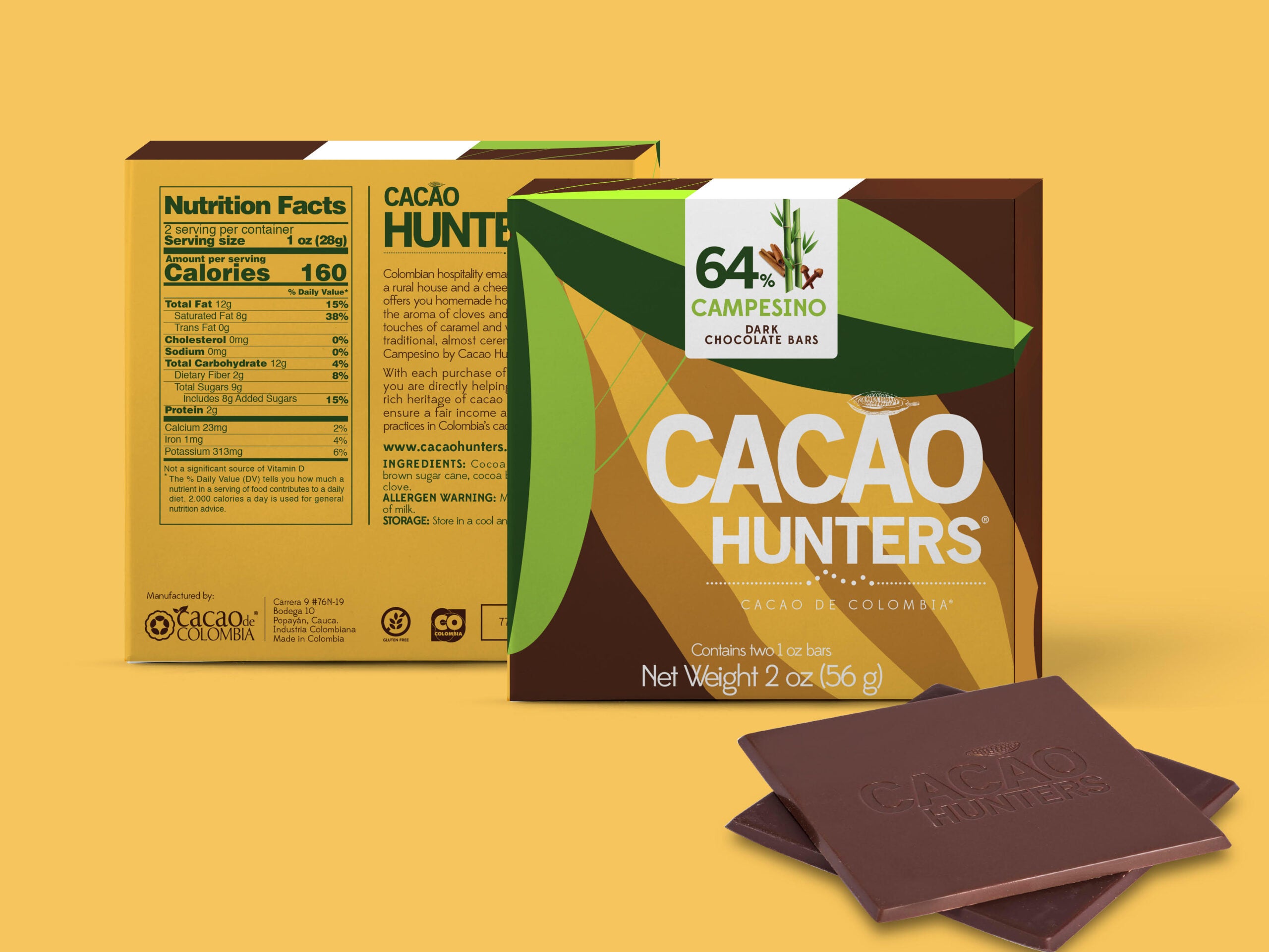 【cacaoページ】 Cacao Hunters Campesino 64% Dark Chocolate | Artisan Bean to Bar