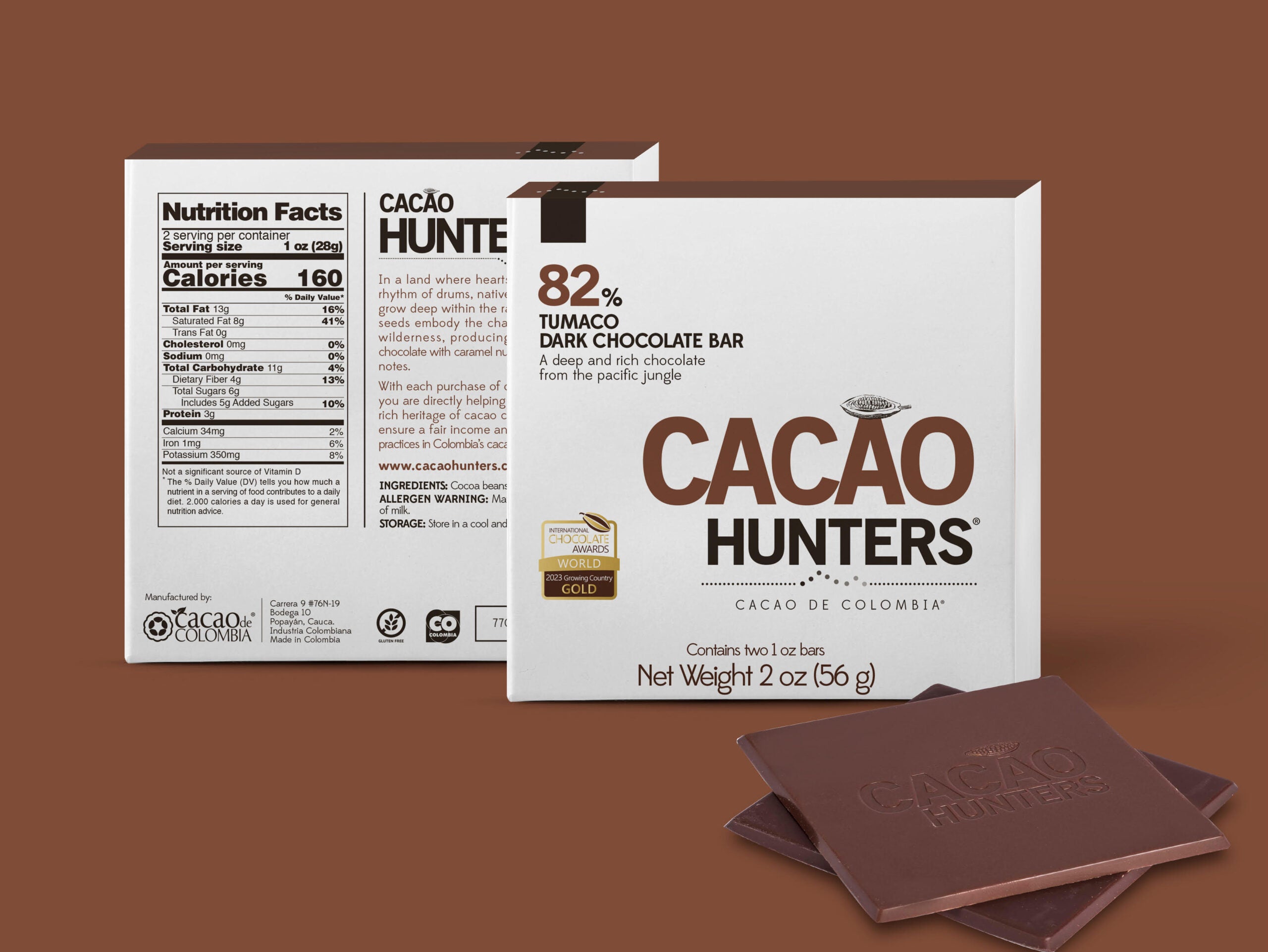 Cacao Hunters Tumaco 82% Dark Chocolate | Artisan Bean to Bar