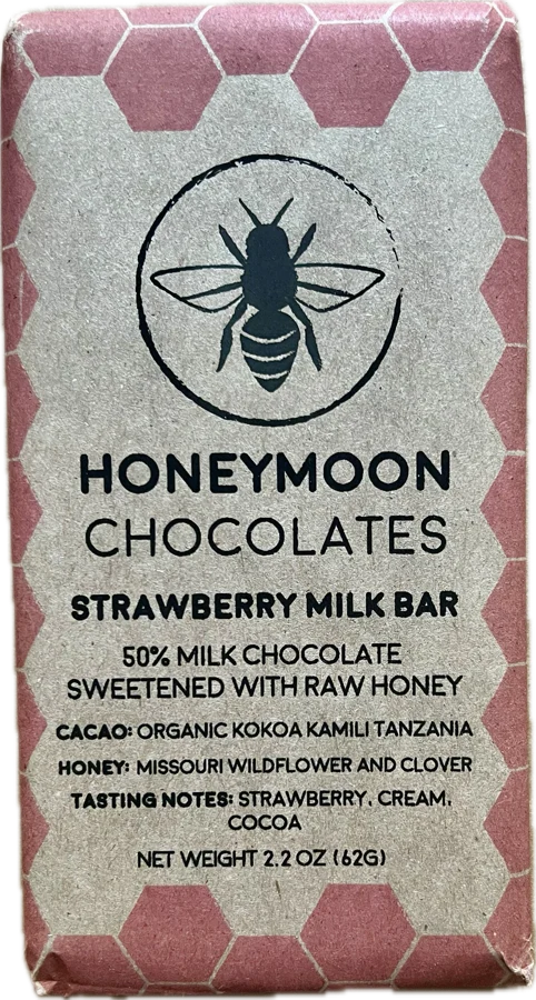 Honeymoon 50% Tanzania Milk Chocolate with organic strawberries