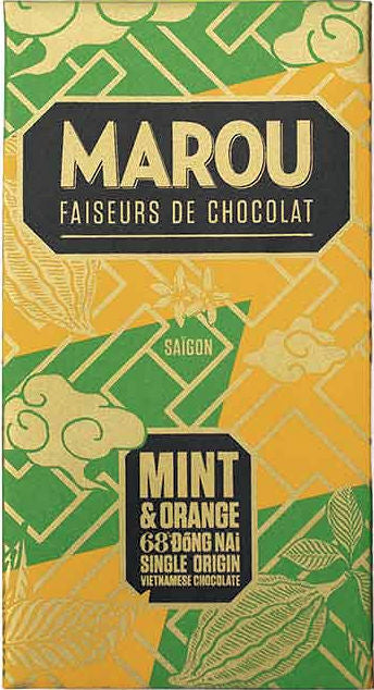 Marou 68% Dong Nai Dark Chocolate with mint and orange | Artisan