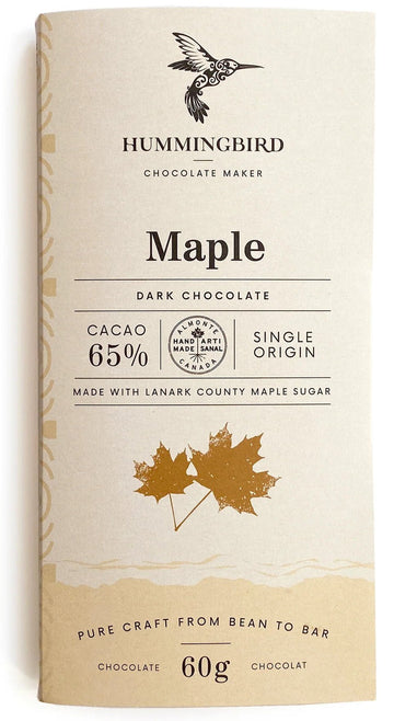 Hummingbird 65% Dark Chocolate with maple sugar (Organic) - Chocolate Collective Canada
