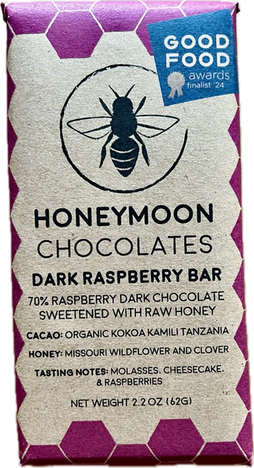 Honeymoon Belize 70% Dark Chocolate with organic raspberries