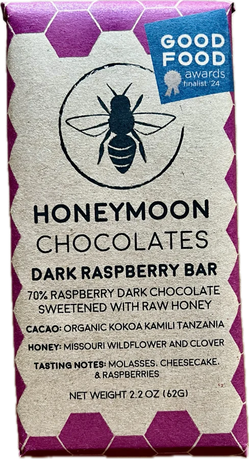 Honeymoon Belize 70% Dark Chocolate with organic raspberries