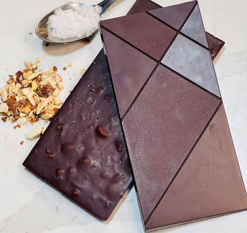 The Organic House Honduras 65% Dark Chocolate with toasted almonds & sea salt