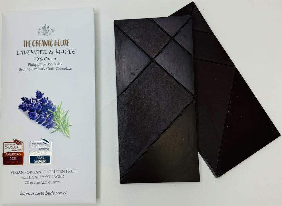 The Organic House Philippines 70% Dark Chocolate with lavender & maple (Organic)