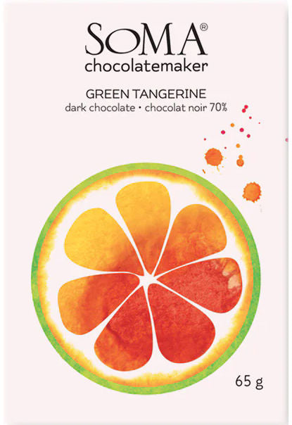 Soma 70% Dark Chocolate with green tangerine