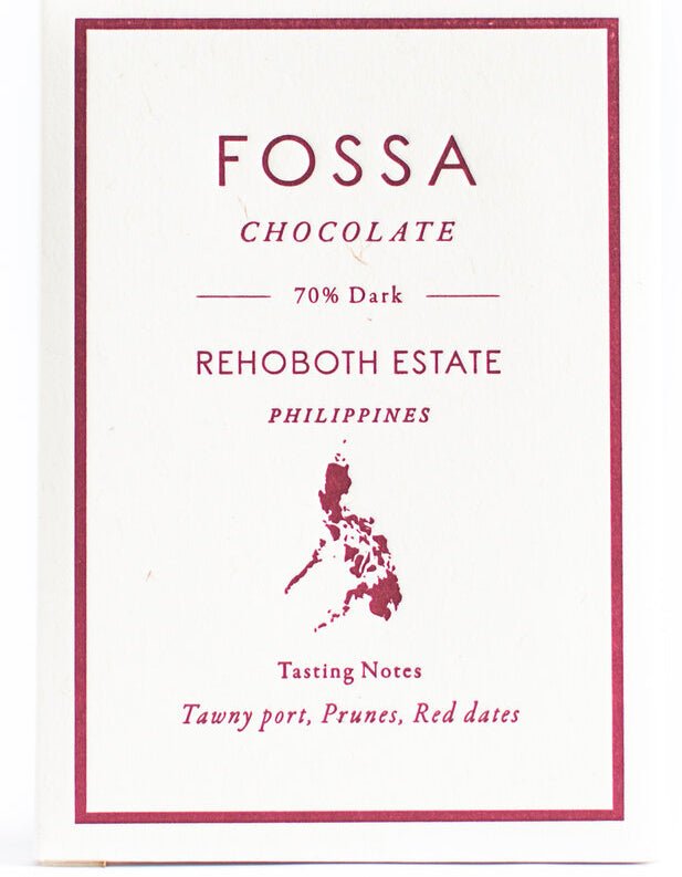 Fossa, Rehoboth Estate, Philippines 70% Dark Chocolate - Chocolate Collective Canada
