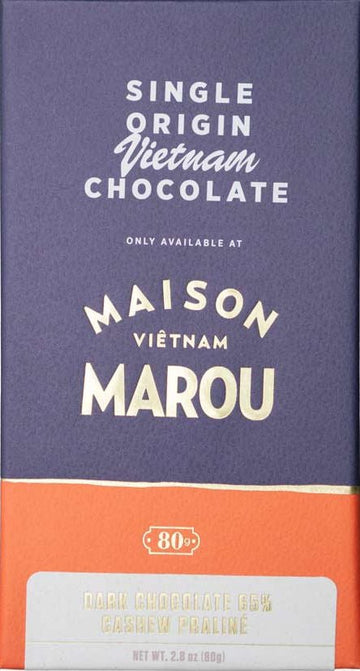 Marou 65% Dark Chocolate with cashew praline - Chocolate Collective Canada