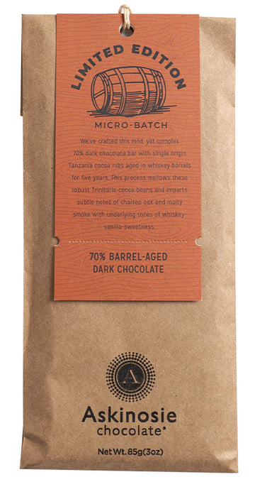 Askinosie Whisky Barrel-Aged 70% Dark Chocolate (Limited Edition)