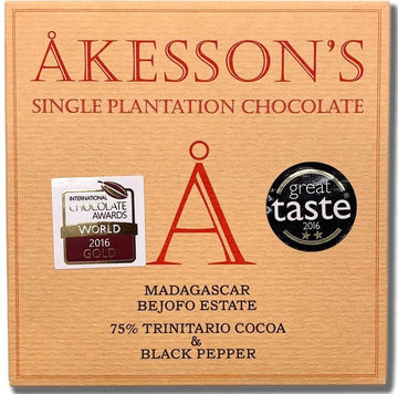 Akesson's Madagascar 75% Dark Chocolate with black pepper (Organic) - Chocolate Collective Canada