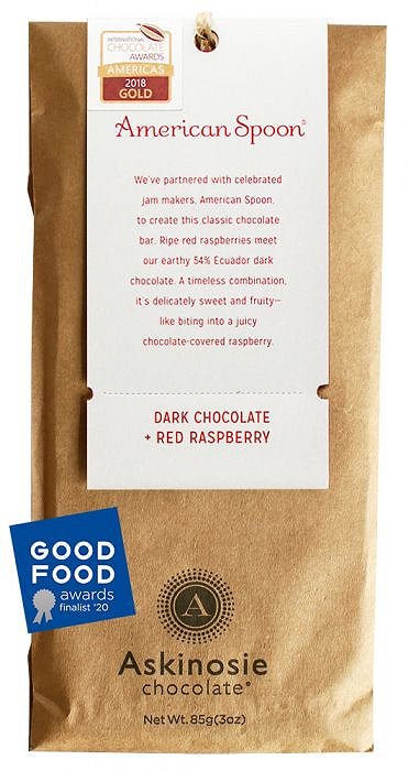 Askinosie Ecuador 54% Dark Chocolate with organic raspberries - Chocolate Collective Canada