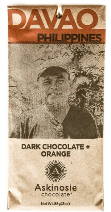 Askinosie Philippines 58% Dark Chocolate with organic oranges - Chocolate Collective Canada