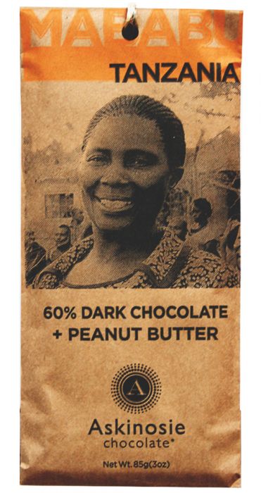 Askinosie Tanzania 60% Dark Chocolate with peanut butter - Chocolate Collective Canada