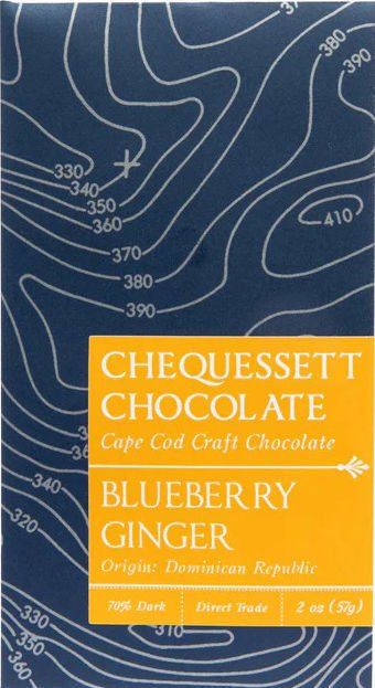 Chequessett Dominican 72% Dark Chocolate with blueberries & ginger - Chocolate Collective Canada