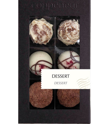 Coppeneur Milk & White Chocolate Dessert Truffles (6 truffles with & without alcohol) - Chocolate Collective Canada