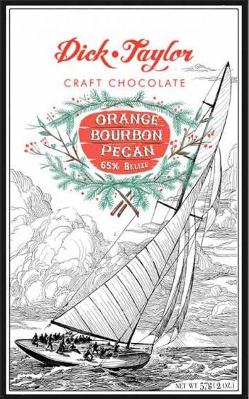 Dick Taylor 65% Dark Chocolate with orange bourbon pecans - Chocolate Collective Canada