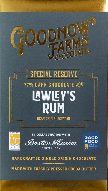 Goodnow Farms Ecuador 77% Dark Chocolate with Lawley's Rum - Chocolate Collective Canada