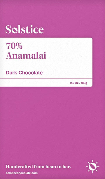 Solstice Anamalai India 70% Dark Chocolate - Chocolate Collective Canada