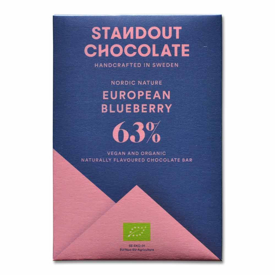 Standout 63% Dark Chocolate with European blueberries (Organic) - Chocolate Collective Canada