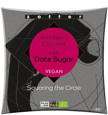 Zotter White Chocolate with Coconut, Wild Berries and Date Sugar (Organic & Vegan) - Chocolate Collective Canada